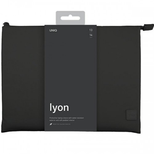 UNIQ etui Lyon laptop Sleeve 14" czarny|midnight black Waterproof RPET image 3