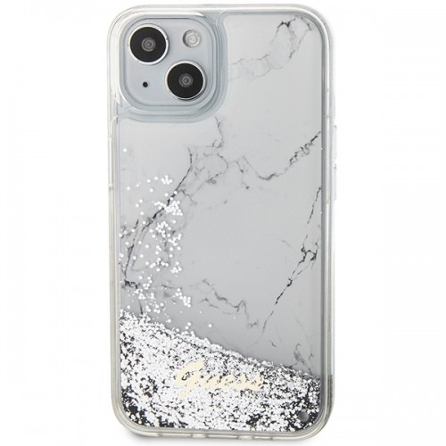 Guess GUHCP14SLCSGSGH iPhone 14 6.1" biały|white hardcase Liquid Glitter Marble image 3