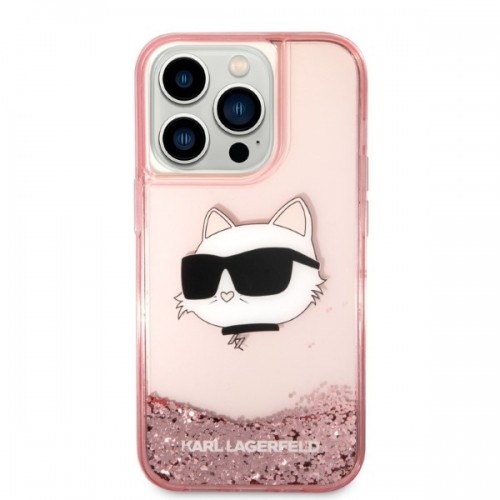 Karl Lagerfeld KLHCP14LLNCHCP iPhone 14 Pro 6,1" różowy|pink hardcase Glitter Choupette Head image 3