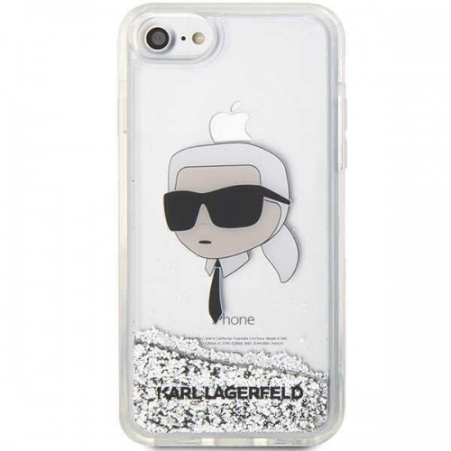 Karl Lagerfeld KLHCI8LNKHCH iPhone 7|8| SE 2020 | SE 2022 srebrny|silver hardcase Glitter Karl Head image 3