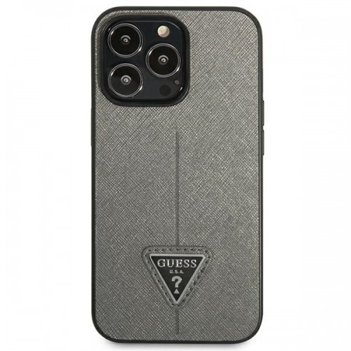 Guess PU Saffiano Triangle Case for iPhone 13 Pro Silver image 3