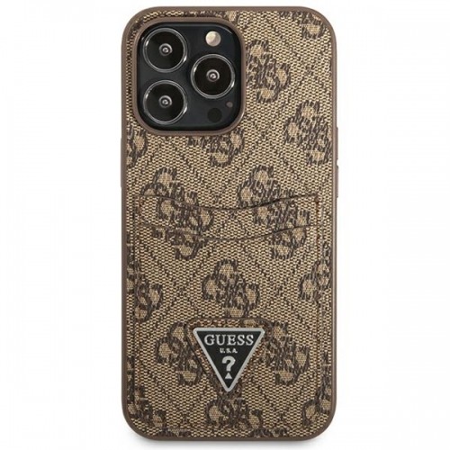 Guess 4G Saffiano Double Card Case for iPhone 13 Pro Brown image 3