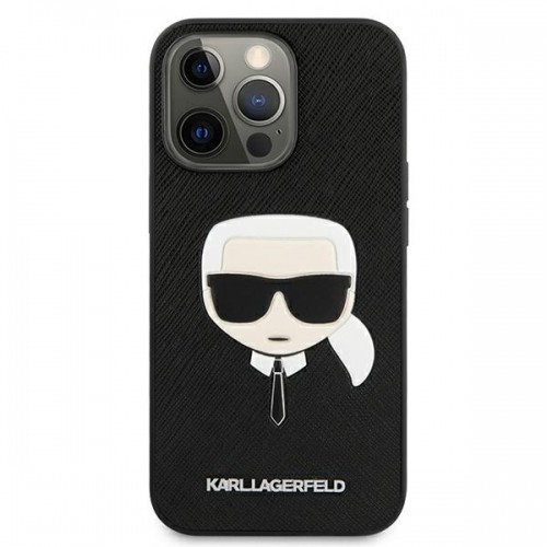 KLHCP13LSAKHBK Karl Lagerfeld PU Saffiano Karl Head Case for iPhone 13 Pro Black image 3