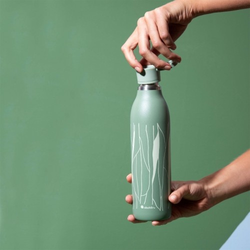 Aladdin Termopudele CityLoop Thermavac eCycle Water Bottle 0.6L pārstrādāta nerūs. tērauda / pelēcīgi zaļa Leaf image 3