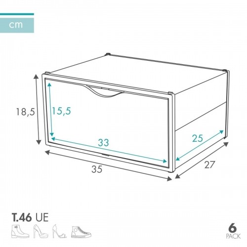 Stackable shoe box Max Home Белый 6 штук полипропилен ABS 35 x 18,5 x 27 cm image 3