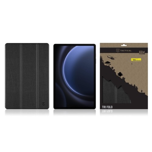 Tactical Book Tri Fold Case for Samsung X610|X616 Galaxy Tab S9 FE+ Black image 3