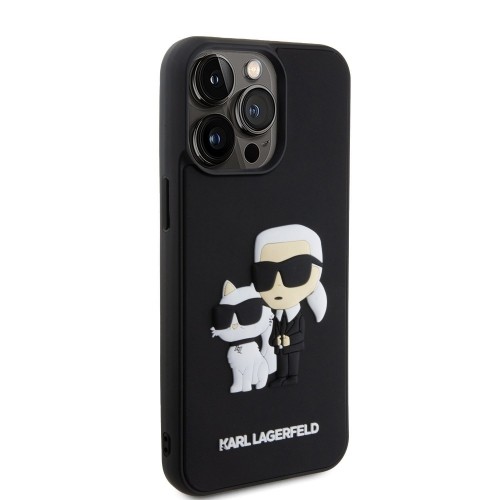 Karl Lagerfeld 3D Rubber Karl and Choupette Case for iPhone 13 Pro Max Black image 3