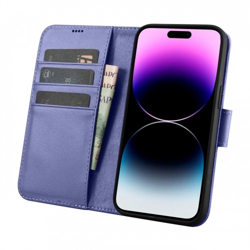 iCarer Wallet Case 2in1 Cover iPhone 14 Pro Max Leather Flip Cover Anti-RFID Light Purple (WMI14220728-LP) image 3