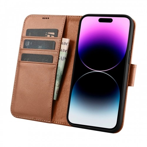 iCarer Wallet Case 2in1 Cover iPhone 14 Pro Max Leather Flip Cover Anti-RFID Brown (WMI14220728-BN) image 3