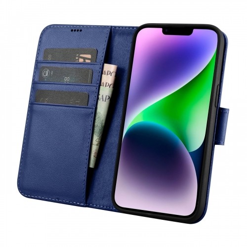 iCarer Wallet Case 2in1 Cover iPhone 14 Plus Anti-RFID Leather Flip Case Blue (WMI14220727-BU) image 3