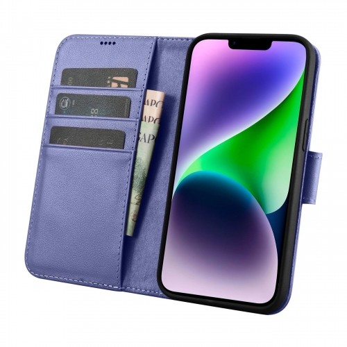 iCarer Wallet Case 2in1 Cover iPhone 14 Plus Anti-RFID Leather Flip Case Light Purple (WMI14220727-LP) image 3