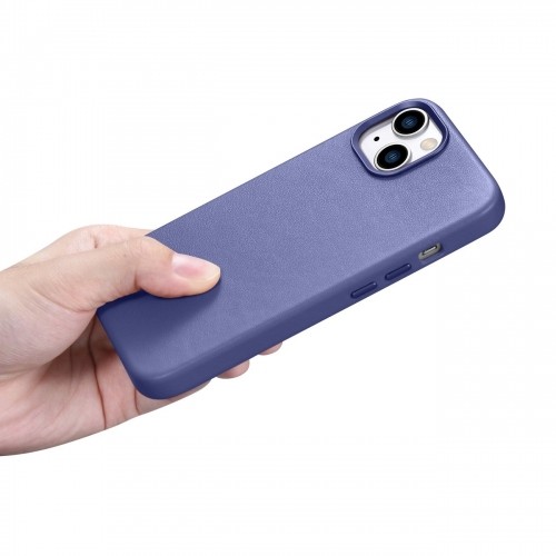 iCarer Case Leather Case Cover for iPhone 14 Light Purple (WMI14220705-LP) (MagSafe Compatible) image 3