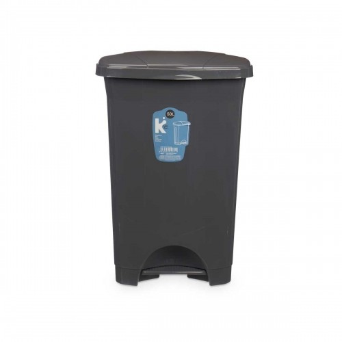 Bigbuy Home Atkritumu tvertne ar pedāli Antracīts Plastmasa 50 L (3 gb.) image 3