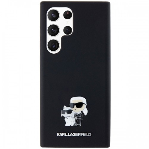 Karl Lagerfeld KLHCS24LSMHKCNPK S24 Ultra S928 hardcase czarny|black Silicone Karl&Choupette Metal Pin image 3