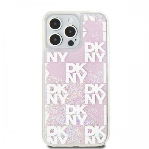 DKNY DKHCP15XLCPEPP iPhone 15 Pro Max 6.7" różowy|pink hardcase Liquid Glitter Multilogo image 3