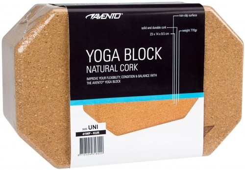 Schreuderssport Блок для йоги AVENTO 41WP 23 x 14 x 9.5 cm cork image 4
