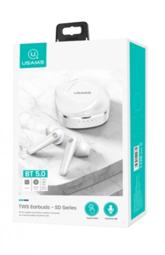 Usams BHUSD01 SD TWS Dual Airpods Bluetooth 5.0 Стерео Гарнитура с HD Микрофоном Белый image 4