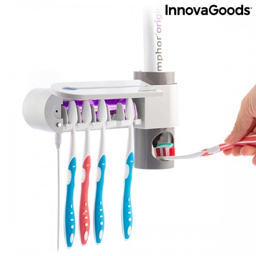 УФ-стерилизатор для зубных щеток с держателем и дозатором для зубной пасты Smiluv Innovagoods image 4