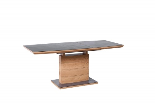 Halmar CONCORD extension table, color: top - dark grey, leg - golden oak image 4