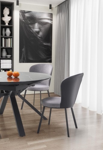 Halmar VERTIGO extension table, color: top - black marble, legs - black image 4