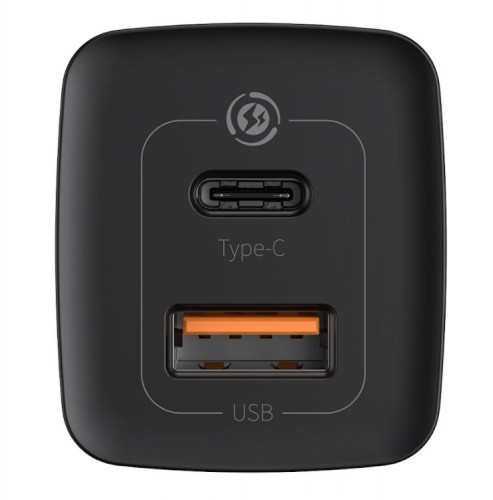 Baseus GaN CCGAN2L-B01 Tīkla Lādētājs USB / USB-C / 65W / 5A / Quick Charge 3.0 Melns image 4