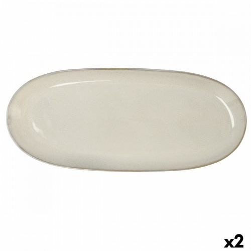 Pasniegšanas Plate Bidasoa Ikonic Balts Keramika (36 x 16 cm) (Pack 2x) image 4