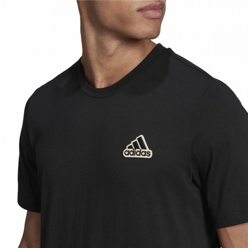 Vīriešu Krekls ar Īsām Piedurknēm Adidas Essentials Feel Comfy Melns image 4