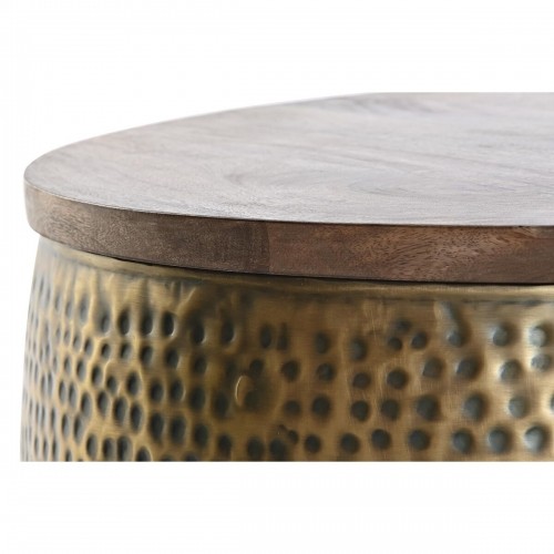 Mazs galdiņš DKD Home Decor Bronza Metāls Mango koks (74 x 74 x 44 cm) image 4