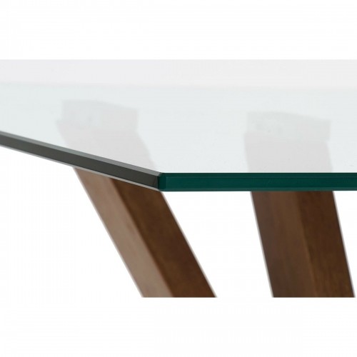Centrālais galds DKD Home Decor Stikls Riekstkoks Alumīnijs 130 x 70 x 42 cm image 4