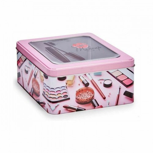 Bigbuy Home Контейнер для хранения макияж Розовый олово 18 x 8,5 x 18 cm (18 штук) image 4