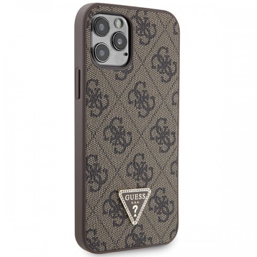 Guess GUHCP12MP4TDSCPW iPhone 12 | 12 Pro 6.1" brązowy|brown hardcase Crossbody 4G Metal Logo image 4