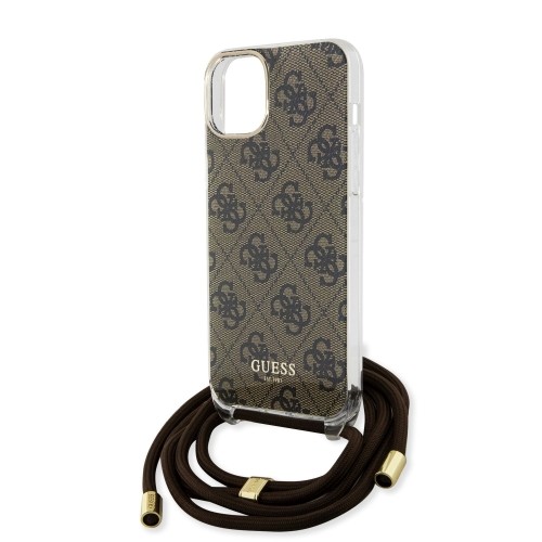 Guess IML 4G Printed Crossbody Case for iPhone 15 Brown image 4