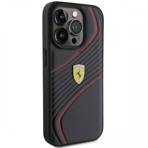 Ferrari FEHCP15LPTWK iPhone 15 Pro 6.1" czarny|black hardcase Twist Metal Logo image 4