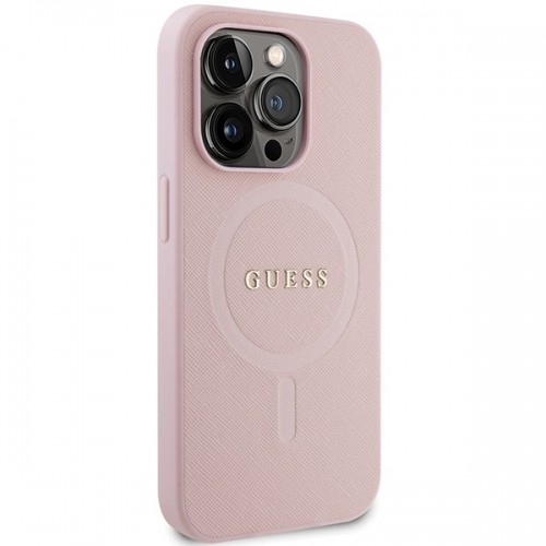 Guess GUHMP13LPSAHMCP iPhone 13 Pro | 13 6,1" różowy|pink hardcase Saffiano MagSafe image 4
