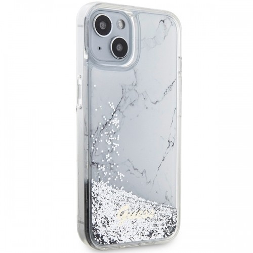Guess GUHCP14SLCSGSGH iPhone 14 6.1" biały|white hardcase Liquid Glitter Marble image 4