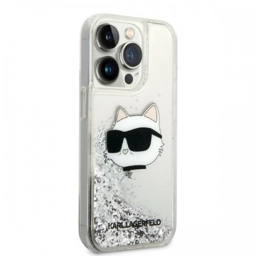 Karl Lagerfeld KLHCP14LLNCHCS iPhone 14 Pro 6,1" srebrny|silver hardcase Glitter Choupette Head image 4