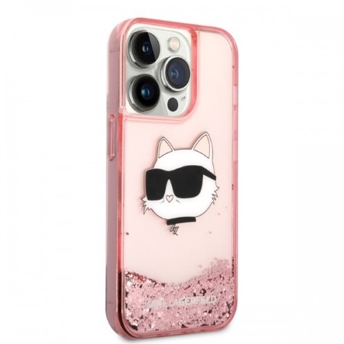Karl Lagerfeld KLHCP14LLNCHCP iPhone 14 Pro 6,1" różowy|pink hardcase Glitter Choupette Head image 4