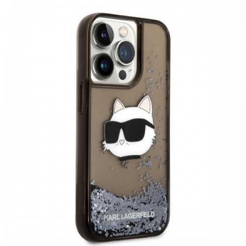 Karl Lagerfeld KLHCP14LLNCHCK iPhone 14 Pro 6,1" czarny|black hardcase Glitter Choupette Head image 4