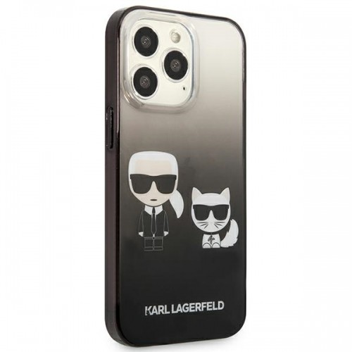 Karl Lagerfeld KLHCP13LTGKCK iPhone 13 Pro | 13 6,1" hardcase czarny|black Gradient Ikonik Karl & Choupette image 4