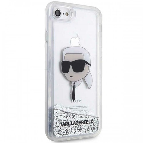 Karl Lagerfeld KLHCI8LNKHCH iPhone 7|8| SE 2020 | SE 2022 srebrny|silver hardcase Glitter Karl Head image 4