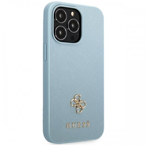 Guess GUHCP13XPS4MB iPhone 13 Pro Max 6,7" niebieski|blue hardcase Saffiano 4G Small Metal Logo image 4