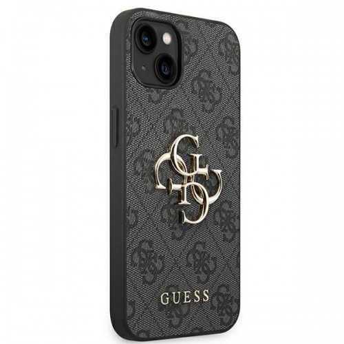 Guess PU 4G Metal Logo Case for iPhone 14 Plus Grey image 4