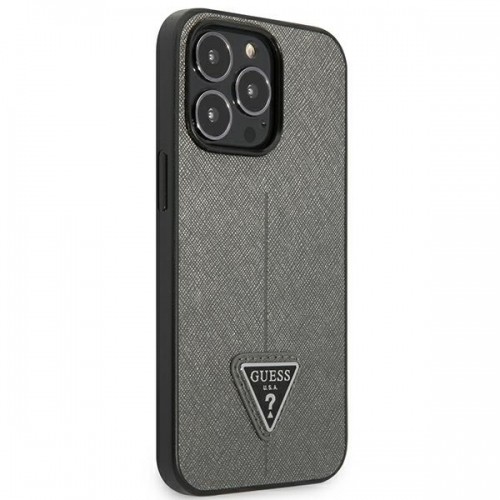 Guess PU Saffiano Triangle Case for iPhone 13 Pro Silver image 4