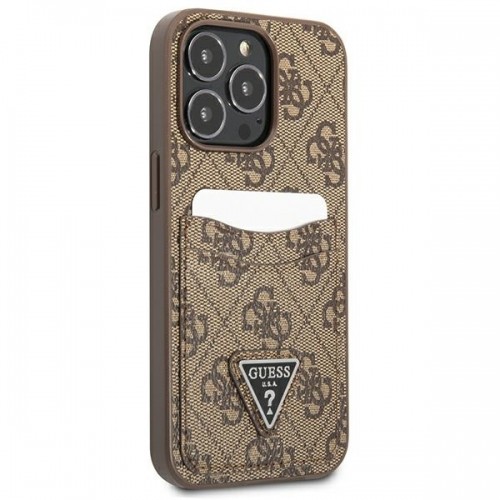 Guess 4G Saffiano Double Card Case for iPhone 13 Pro Brown image 4