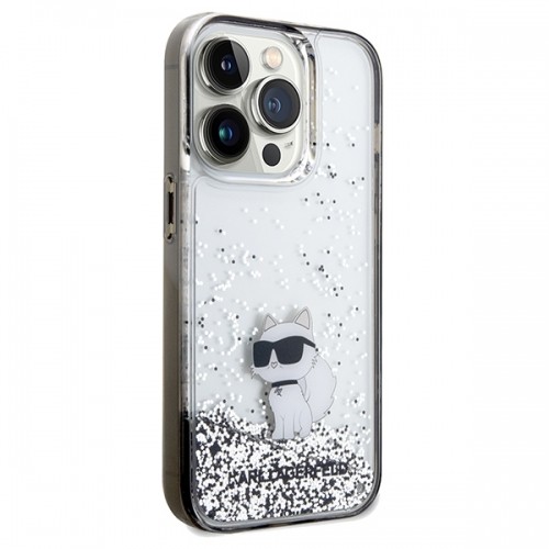 Karl Lagerfeld KLHCP14LLKCNSK iPhone 14 Pro 6.1" transparent hardcase Liquid Glitter Choupette image 4