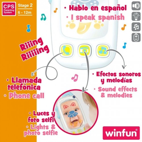 Rotaļlietu telefons Winfun Balts 9 x 15,5 x 3,8 cm (6 gb.) image 4