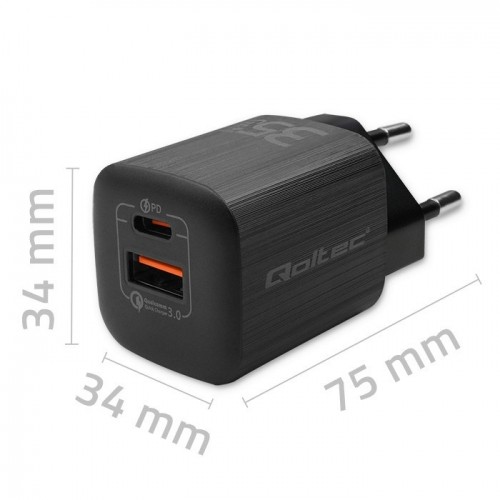Qoltec 50764 mobile device charger Laptop, Portable gaming console, Power bank, Smartphone, Smartwatch, Tablet Black AC Fast charging Indoor image 4
