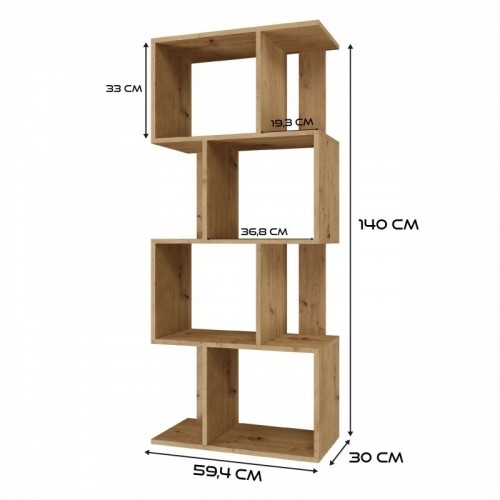 Top E Shop Bookcase FIESTA 4P 59.5x30x140 cm, artisan oak image 4