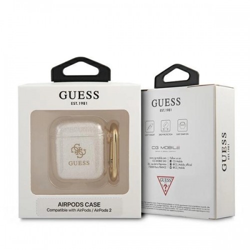 Guess GUA2UCG4GT AirPods cover Transparent Glitter Collection image 4