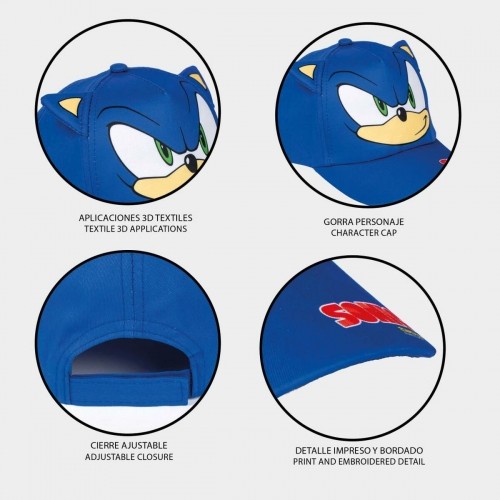 Bērnu cepure ar nagu un ausīm Sonic Zils image 4